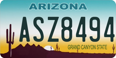 AZ license plate ASZ8494