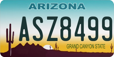 AZ license plate ASZ8499