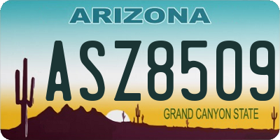 AZ license plate ASZ8509