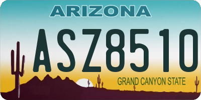 AZ license plate ASZ8510