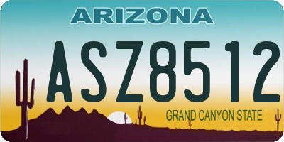 AZ license plate ASZ8512