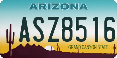 AZ license plate ASZ8516
