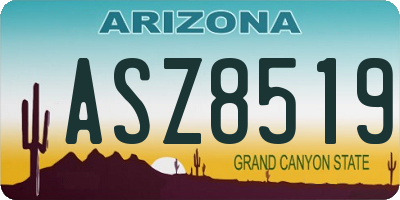 AZ license plate ASZ8519