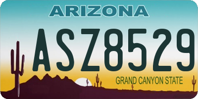 AZ license plate ASZ8529