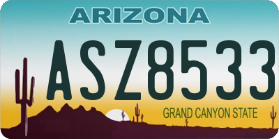 AZ license plate ASZ8533