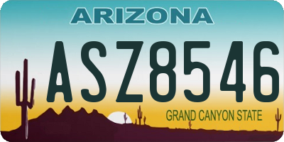 AZ license plate ASZ8546