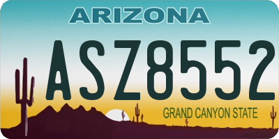 AZ license plate ASZ8552