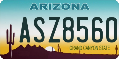 AZ license plate ASZ8560