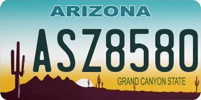 AZ license plate ASZ8580