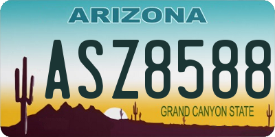 AZ license plate ASZ8588