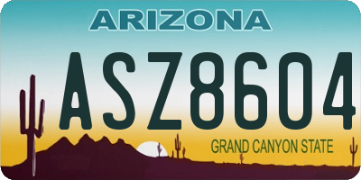 AZ license plate ASZ8604