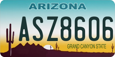AZ license plate ASZ8606