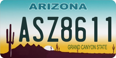 AZ license plate ASZ8611
