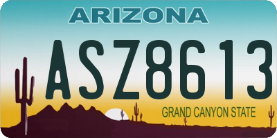 AZ license plate ASZ8613