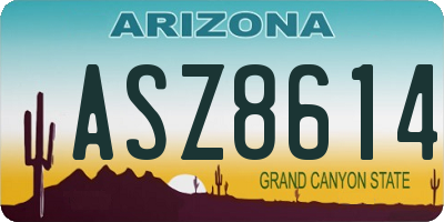 AZ license plate ASZ8614