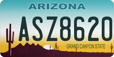 AZ license plate ASZ8620