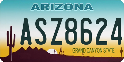 AZ license plate ASZ8624