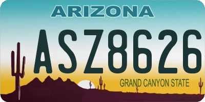 AZ license plate ASZ8626