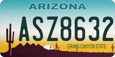 AZ license plate ASZ8632