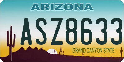 AZ license plate ASZ8633