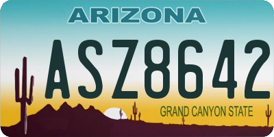 AZ license plate ASZ8642