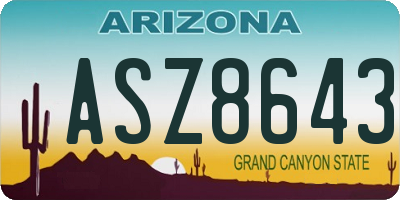 AZ license plate ASZ8643