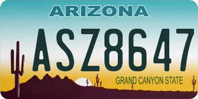 AZ license plate ASZ8647