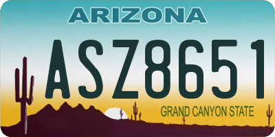 AZ license plate ASZ8651