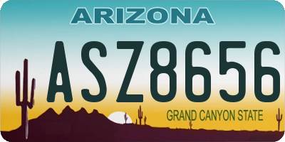 AZ license plate ASZ8656