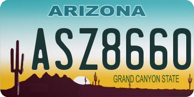 AZ license plate ASZ8660
