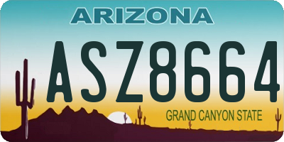 AZ license plate ASZ8664