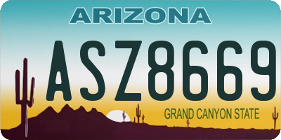 AZ license plate ASZ8669
