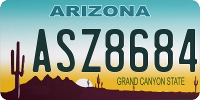 AZ license plate ASZ8684