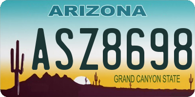 AZ license plate ASZ8698