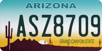 AZ license plate ASZ8709
