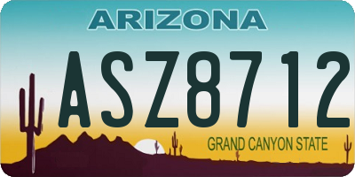 AZ license plate ASZ8712
