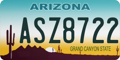 AZ license plate ASZ8722