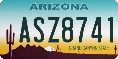 AZ license plate ASZ8741