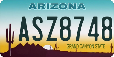 AZ license plate ASZ8748