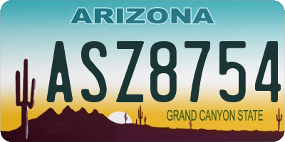 AZ license plate ASZ8754