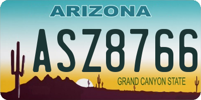 AZ license plate ASZ8766