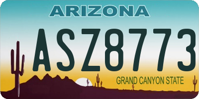 AZ license plate ASZ8773