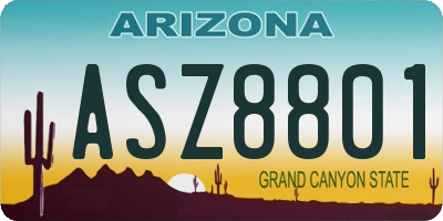AZ license plate ASZ8801