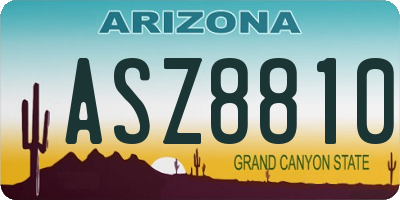 AZ license plate ASZ8810