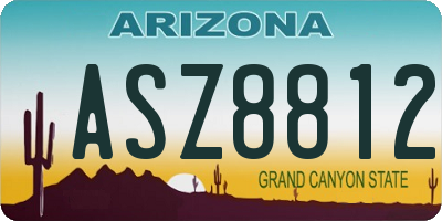 AZ license plate ASZ8812