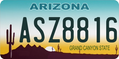 AZ license plate ASZ8816