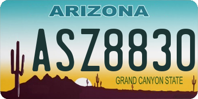 AZ license plate ASZ8830