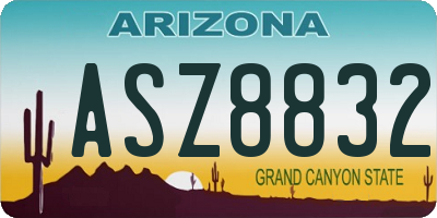 AZ license plate ASZ8832