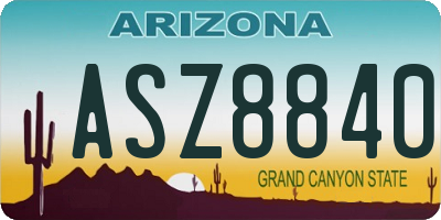 AZ license plate ASZ8840