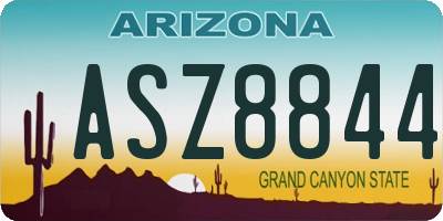 AZ license plate ASZ8844